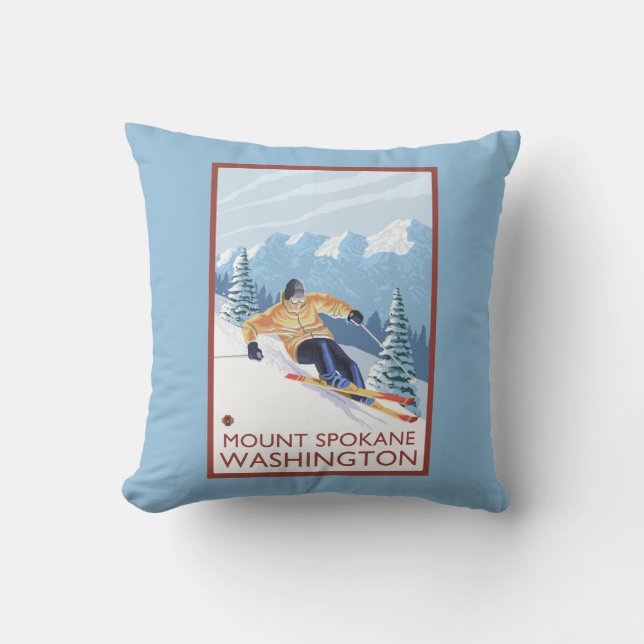 Sneeuwskiever - Mount Spokane Kussen (Voorkant)