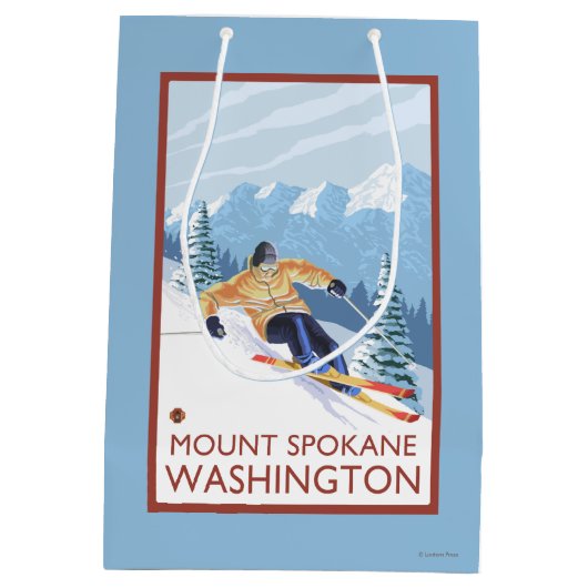 Sneeuwskiever - Mount Spokane Medium Cadeauzakje (Achterkant)