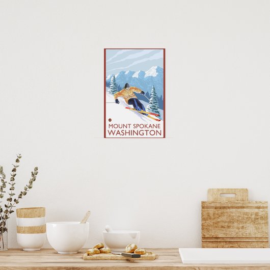 Sneeuwskiever - Mount Spokane Poster (Keuken)