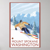 Sneeuwskiever - Mount Spokane Poster (Voorkant)