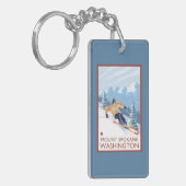Sneeuwskiever - Mount Spokane Sleutelhanger (Voorkant Links)