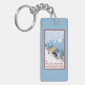 Sneeuwskiever - Mount Spokane Sleutelhanger (Voorkant Links)