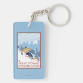 Sneeuwskiever - Mount Spokane Sleutelhanger (achterkant)
