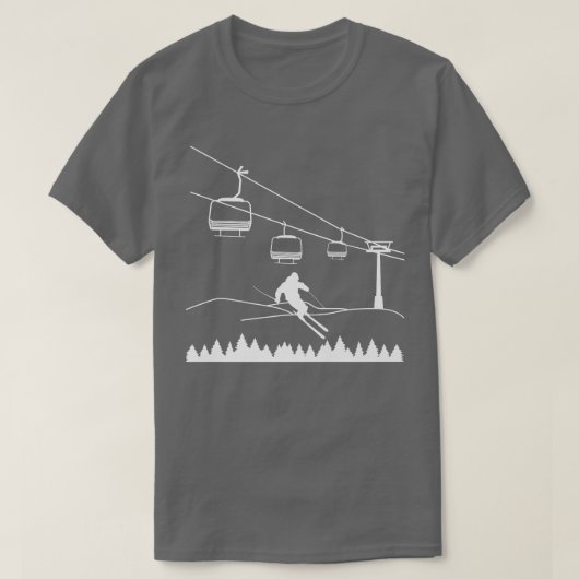 sneeuwskisinstallaties skiskiërs voor m t-shirt (Design voorkant)