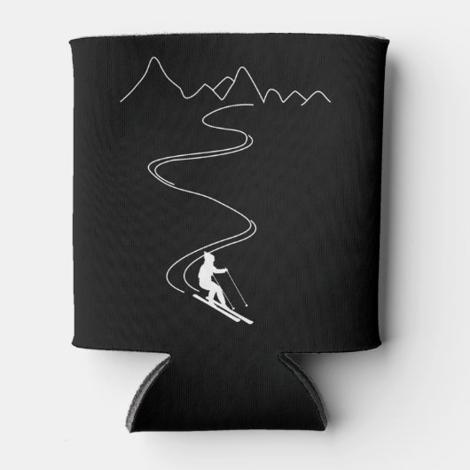 Sneeuwskismen in de bergen blikjeskoeler (Voorkant)