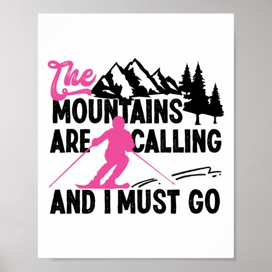 Sneeuwskki de bergen roepen en ik moet gaan poster (Voorkant)