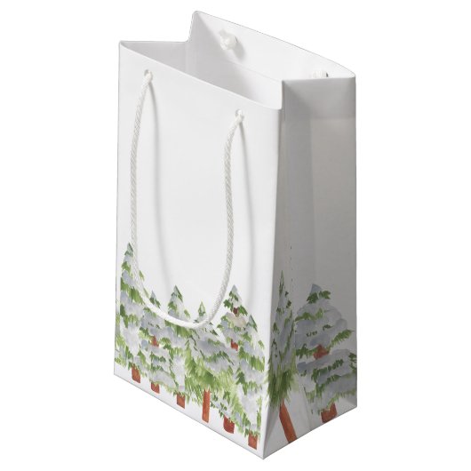 Sneeuwskruid met kerstcadeau voor winterpinda's klein cadeauzakje (Voorkant Gekanteld)