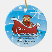 Sneeuwslaapje, eerste kerstversiering voor baby's keramisch ornament (Voorkant)