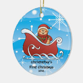 Sneeuwslaapje, eerste kerstversiering voor baby's keramisch ornament (Links)