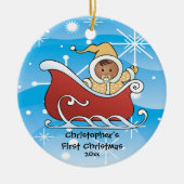 Sneeuwslaapje, eerste kerstversiering voor baby's keramisch ornament (Voorkant)