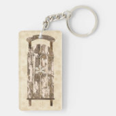  sneeuwslee hout rustieke wintersneeuwvlok sleutelhanger (achterkant)