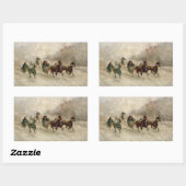 Sneeuwslee racen Rechthoekige Sticker (Vel)