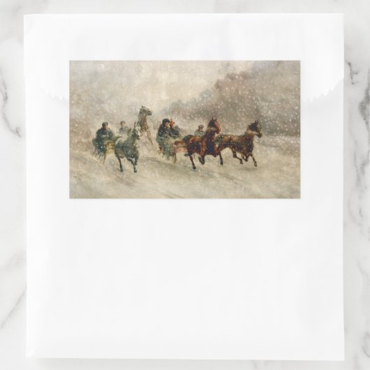  Sneeuwslee racen Rechthoekige Sticker (Tas)