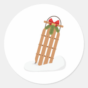  sneeuwslee ronde sticker