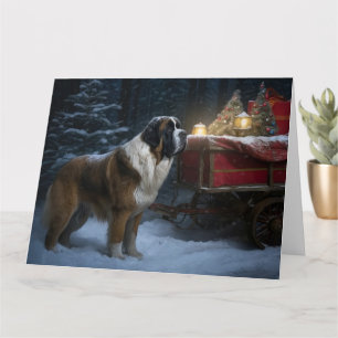 Sneeuwslee Sinterklaas Kerst Decoratie Kaart