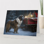Sneeuwslee Sinterklaas Kerst Decoratie Kaart (Voorkant)