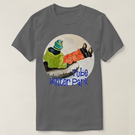 Sneeuwsleeën in Winter Park Colorado T-shirt (Design voorkant)