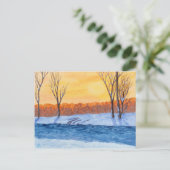 Sneeuwsmelting - winterzonneschijn briefkaart (Staand voorkant)