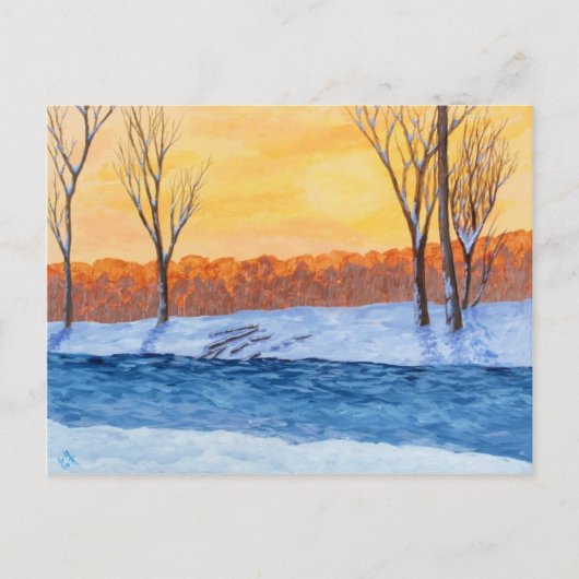 Sneeuwsmelting - winterzonneschijn briefkaart (Voorkant)