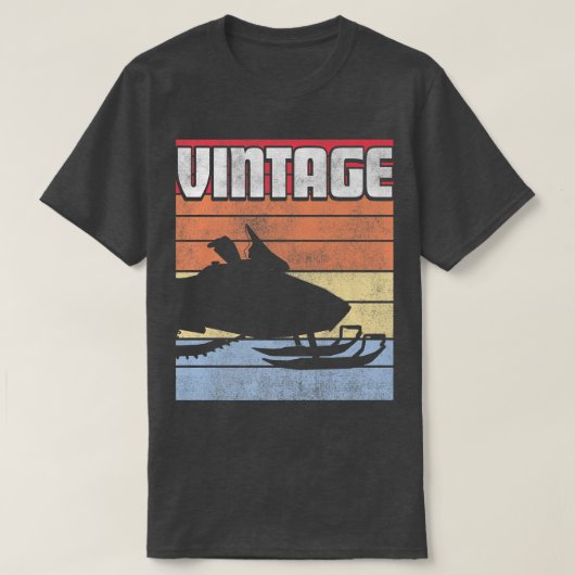 Sneeuwsneeuwmachine Ski Winter Sled scooter re T-shirt (Design voorkant)