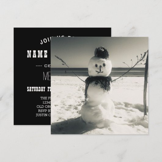 sneeuwsneeuwpop kaart (Voorkant / Achterkant)
