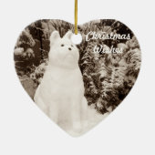 sneeuwsneeuwscène met grappige akita seizoensgebon keramisch ornament (Achterkant)