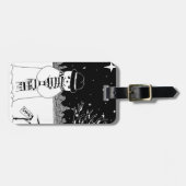 Sneeuwsneeuwscène voor kerst bagagelabel (Voorkant horizontaal)