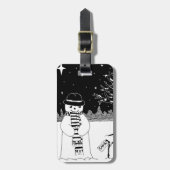 Sneeuwsneeuwscène voor kerst bagagelabel (Voorkant verticaal)