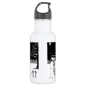 Sneeuwsneeuwscène voor kerst waterfles (Voorkant)