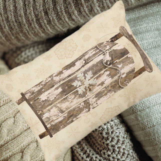  sneeuwsneeuwvlokken met sneeuwblaashout accent kussen (Creator heeft geüpload)