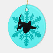sneeuwsnowboarder keramisch ornament (Links)