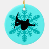 sneeuwsnowboarder keramisch ornament (Achterkant)