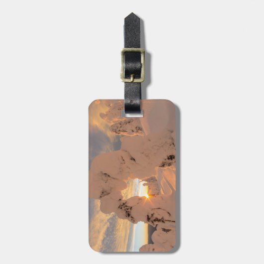 Sneeuwspoken in het witvisgebied bagagelabel (Voorkant verticaal)