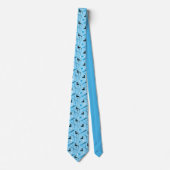 Sneeuwsporte Blauw Skipatroon Stropdas (Voorkant)