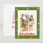 Sneeuwstaarten met Waterverf kerst Feestdagenkaart (Voorkant / Achterkant)