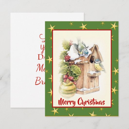 Sneeuwstaarten met Waterverf kerst Feestdagenkaart (Voorkant / Achterkant)