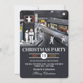 Sneeuwstad Kerstfeest Kaart (Voorkant)