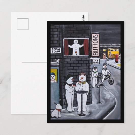 Sneeuwstad Schilderij van Alfred Fox Briefkaart (Voorkant / Achterkant)