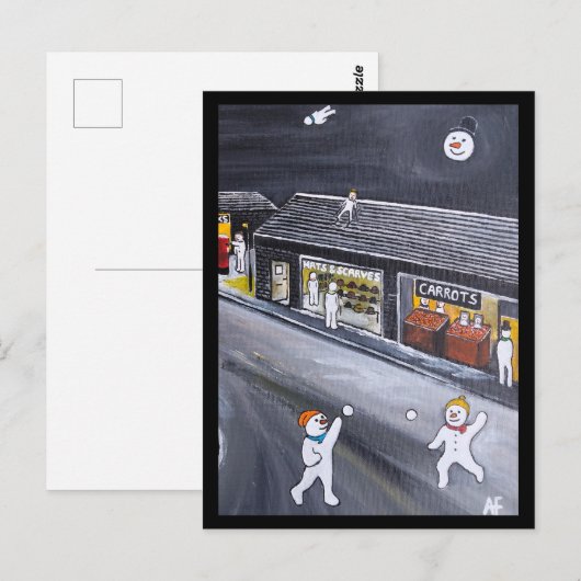 Sneeuwstad Schilderij van Alfred Fox Briefkaart (Voorkant / Achterkant)