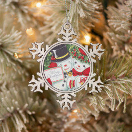  sneeuwstel voor feestdagen tin sneeuwvlok ornament