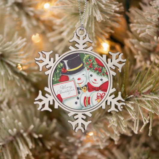  sneeuwstel voor feestdagen tin sneeuwvlok ornament (Boom)