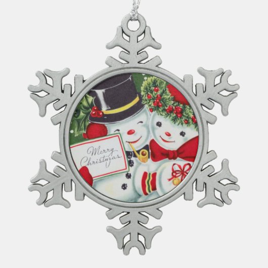  sneeuwstel voor feestdagen tin sneeuwvlok ornament (Voorkant)