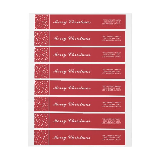 Sneeuwsterren Rode Vrolijke Kerstvakantie (Vel)