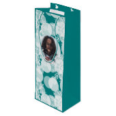 Sneeuwsterren - Wit, Blauwgroen - Cadeautas (Achterkant Gekanteld)