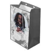 Sneeuwsterren - Wit, Grijs - Cadeautas (Achterkant Gekanteld)