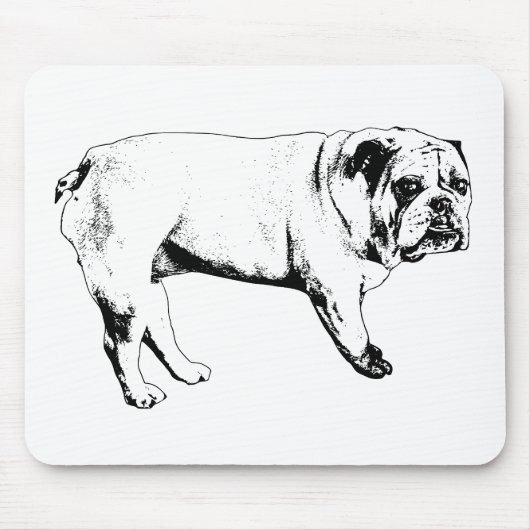 Sneeuwstille Bulldog-Muismat Muismat (Voorkant)
