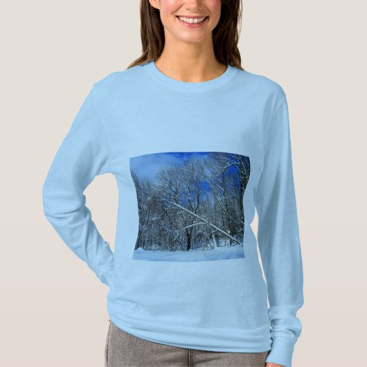 Sneeuwstorm Bomen Olie T-shirt (Voorkant)