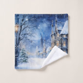 sneeuwstorm in de nacht bad handdoek (Wasdoekje)