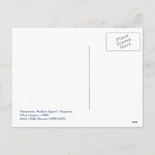 Sneeuwstorm, Madison Square. kerstBriefkaart Feestdagenkaart (Achterkant)