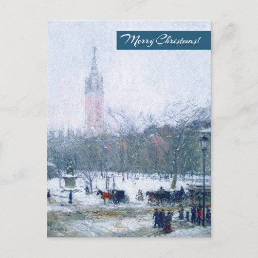 Sneeuwstorm, Madison Square. kerstBriefkaart Feestdagenkaart (Voorkant)